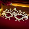 Maeaccx Masquerade Mask for Women, Iridescent Rhinestones Costume Parties, Mardi