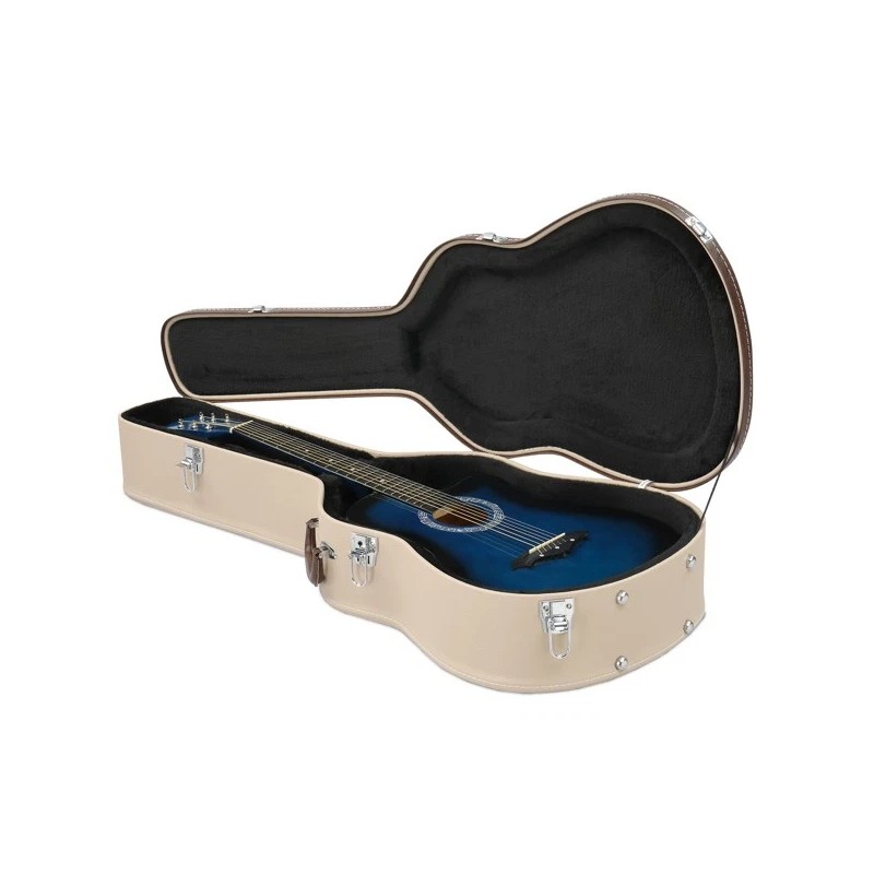 efunmodern 39" Classical Guitar Hard Case Microgroove Flat Beige Portable