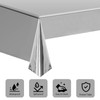 PLULON Silver Foil Tablecloth Plastic Table Cover 137 x 274cm