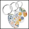 White Fang AZ377 Keychain, Floral Design, Stylish, Gift, Flower Pattern,