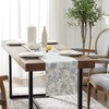 TOPICK Spring Table Runner Linen Farmhouse Table Cloth Blue Floral