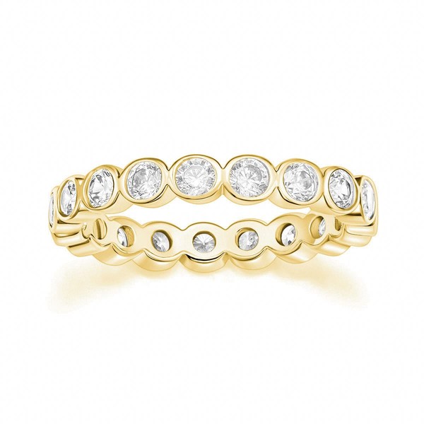 Mameloly 3.8mm Wedding Bands for Women Cubic Zirconia 14K Gold