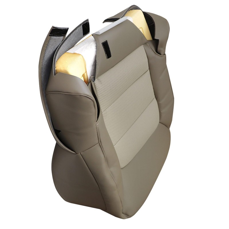 NLQR Driver and Passenger Replacement Bottom Seat Covers Leather Tan