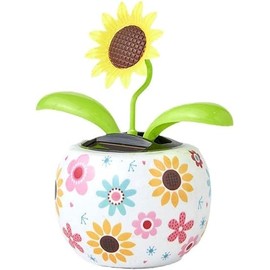 Xinjincang Color Sunflower Solar Dancing Flower Solar Dancing Solar Toys,Solar Powered Swinging Animated Dancer Toy Office Desk Car Decoration for Car, Funny Ornaments, Solar Power Kits