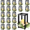 Hushee 60 Pcs Wooden Wedding Lantern Centerpiece Integrated Candle Holders