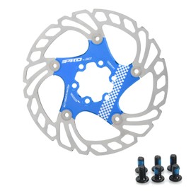 Yongness Bicycle Brake Disc 160 mm 180 mm 203 mm Bicycle Disc Brake Disc Floating Brake Rotor Suitable for Road Bikes, Mountain Bikes, MTB, BMX (Blue 160 mm)