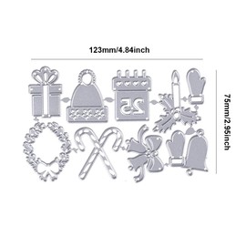SEIWEI Christmas Embossing Folders Stencil Christmas Cutting Dies Snowflake Deer Pine Tree Metal Cut Dies Reusable Embossing Folder Shape Template for DIY Card Making