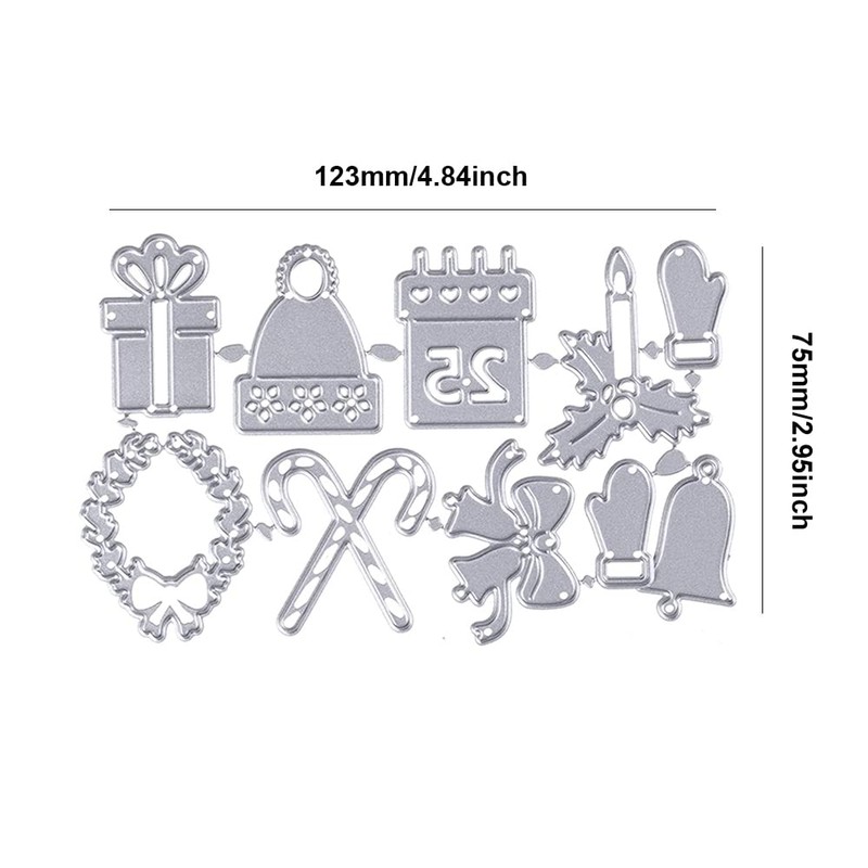 SEIWEI Christmas Embossing Folders Stencil Christmas Cutting Dies Snowflake Deer