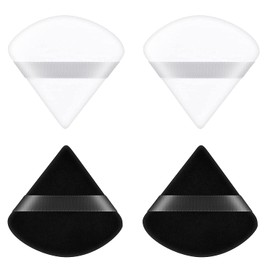 Ainiv 12PCS Powder Puffs, 2.76 inch Pure Cotton Soft Triangle Wedge Makeup Powder Puff for Loose Powder Mineral Powder Body Powder Cotton Velour Cosmetic Foundation Sponge Makeup Tool(4 Color)