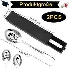 2 Stück Abitur 2025 Geschenke Edelstahl Löffel, Kaffeelöffel Mit Gravur ABI 2025/Weil ich kann!, Abi 2025 Geschenk, Abitur Geschenke, Bestandene Prüfung Geschenk, Für Junge Mädchen﻿