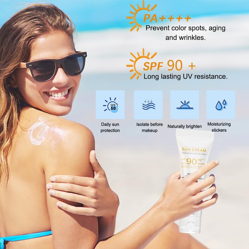 Sun Cream SPF 90, Sun Protection Milk, Skincare Sunscreen, Moisturising