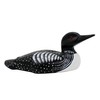 CVHOMEDECO. Primitives Hand Engraving and Painted Wood Loon Farmhouse Figurine