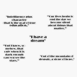 Martin Luther King Quotes - Pack Bumper Sticker Vinyl Decal 5"