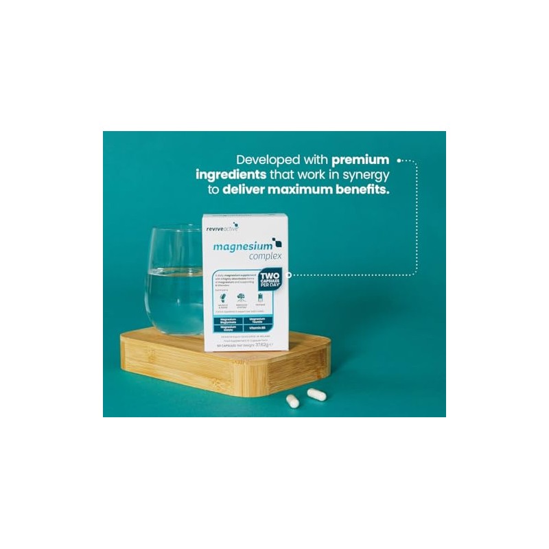 Revive Active Magnesium Supplement 3-in-1 Complex - Magnesium Glycinate (Bisglycinate),