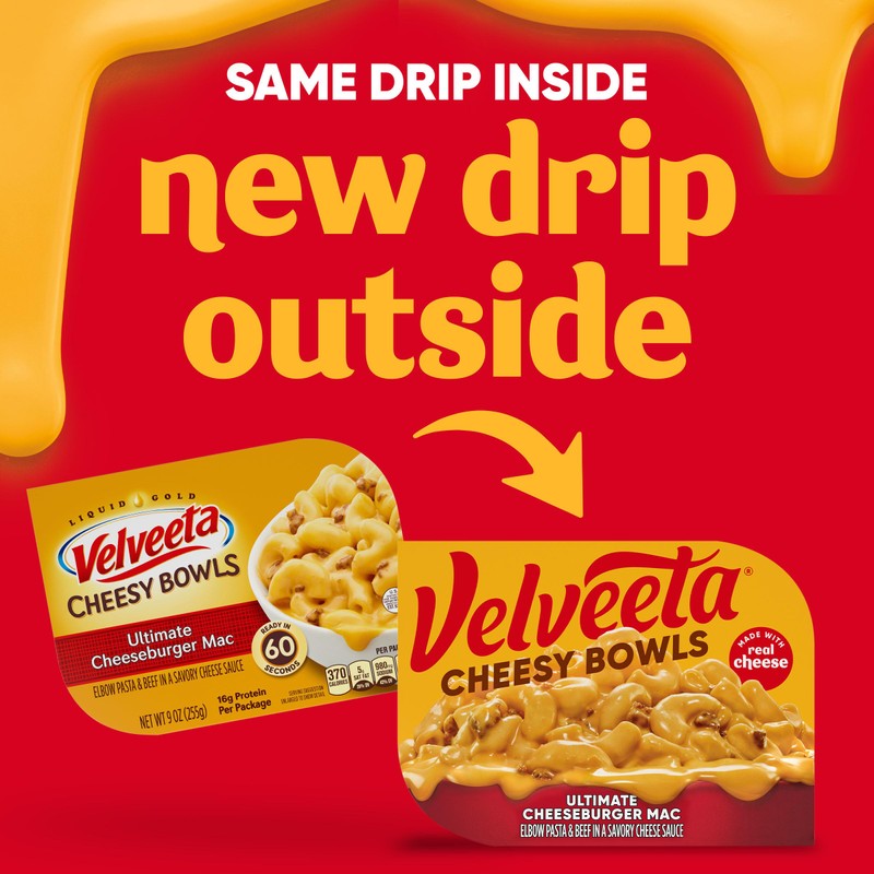 Velveeta Cheesy Bowls Ultimate Cheeseburger Mac Microwave Meal, 9 oz