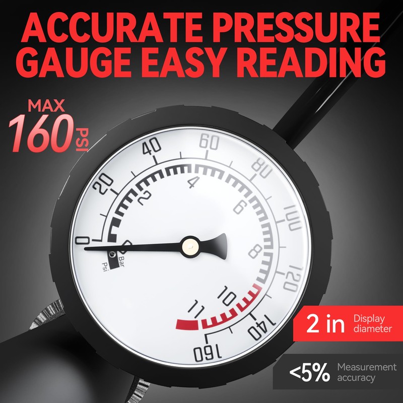 Floor Bike Pump with Gauge, HHDQYMSG 160 PSI High Pressure,Bicycle