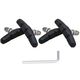 TIKBRO Bike Brake Pads 2 Pairs with Hex Nuts V Brake Pads for Bicycle No Noise Long 70mm Brake Blocks for Mountain Bikes