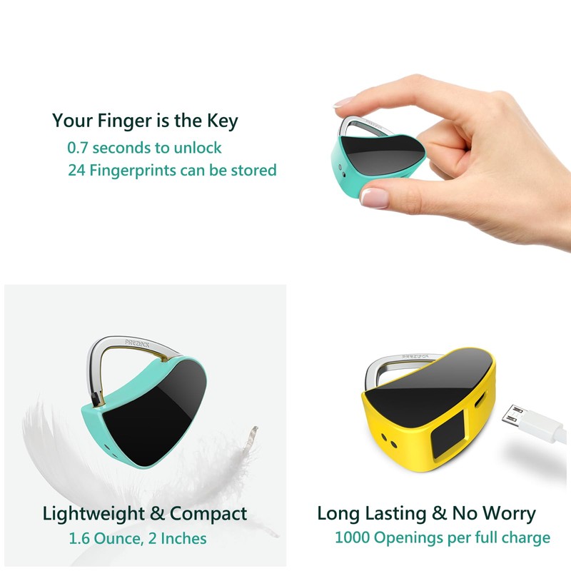 Fingerprint Padlock, Smart Padlock with Keyless Biometric, Multiple Fingerprints, Fashionable