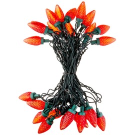 NOMA/INMLITEN-IMPORT 47660-88A 0 25 Count, Faceted Red, C9, LED Light Set, Green Wire