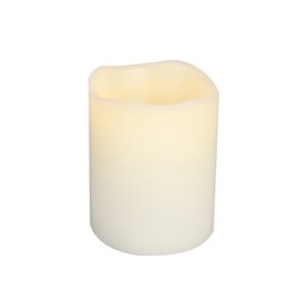 Gerson Everlasting Glow LED Wax Melted Edge Candle, Bisque Color, 3" x 4", (33075)