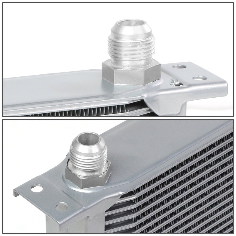 Auto Dynasty Universal Silver Aluminum 19-Row Engine Oil Cooler +