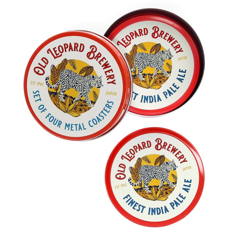Metal coasters - Old Leopard Brewery (set of 4)