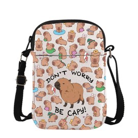 TSOTMO Capybaras Bag Animals Theme Gift Funny Don’t Worry Be Capy Crossbody Bag Animal Parody Gifts Capybaras Lover Gift (Capy Cross)