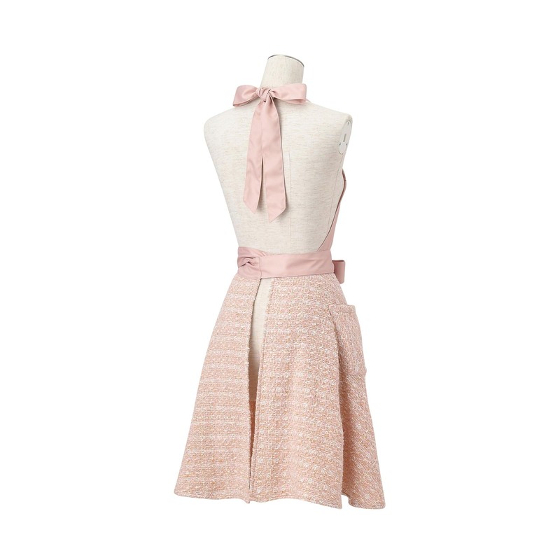 Francfranc Tweed Full Apron Pink, Pink