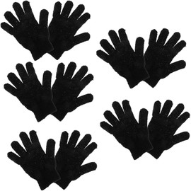 VALICLUD Guantes de Baño Exfoliantes Negros de Doble Cara - 10 Piezas