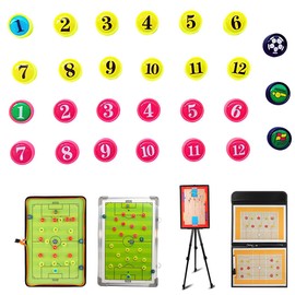 Wrzbest 27 Pieces Player Magnets with Number, Premium Magnetic Tactic Board Accessories - Set of 27 Numbered Gel Magnets Pitch for Sports Soccer, Football, Basketball, Baseball, and Hockey Coaches