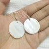 AMOR SPES Natural White Sea Shell Silver Drop Dangle Earrings