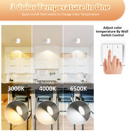 Gleonlux LED Surface-Mounted Ceiling Spotlight IP44, Surface-Mounted Spotlight, Matt White, Surface-Mounted Spotlights, 230 V, 9 W, GX53, 3000 K/4000 K, Round Ceiling Light, Aluminium Diameter 84 x 68