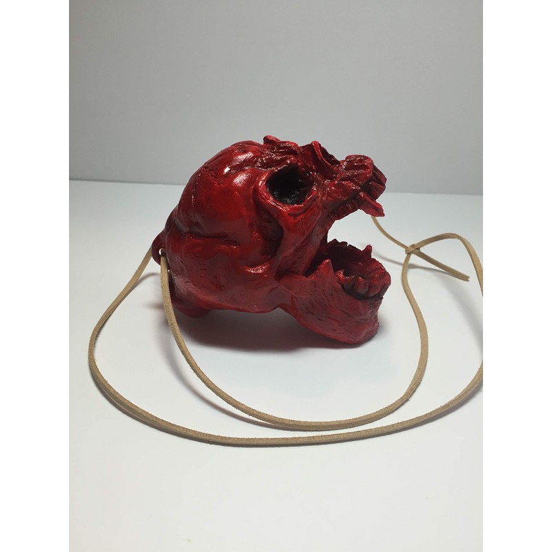 Aztec Death Whistle - Skull Blood Red