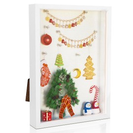 Rdlobu 3D Deep Picture Frame 21 x 30 x 4.5 cm Shadow Box Frame, White Deep Box Frames for Crafts, Memorabilia, Pictures, Flowers