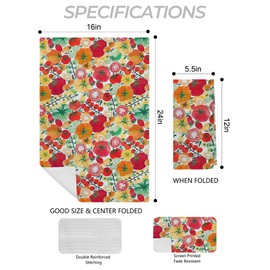 Foritho Colorful Tomato Kitchen Towels, Vibrant Fruit and Vegetable Decorative Dish Tea Towels for Kitchen, Rustic Farmhouse Cherry Tomato Hand Towels for Bathroom Decor, 16x24 Inch