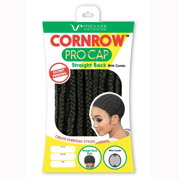 Vivica A Fox Hair Collection Cornrow Pro Cap Straight Back with Comb, Medium, 0.2 Ounce