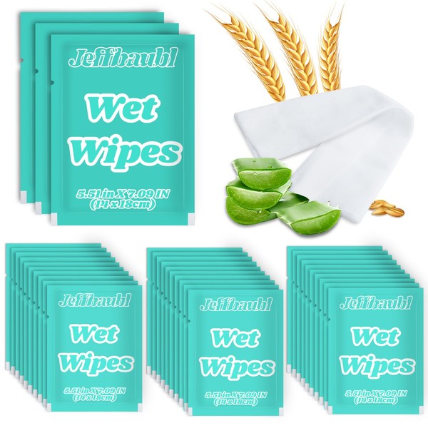 Jeffbaubl 200 Pcs Wet Wipes Bulk, Individually Wrapped Wipes, Travel