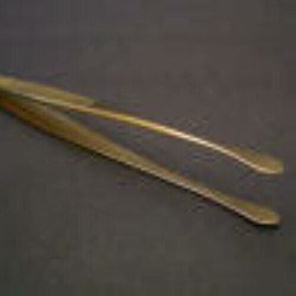 Showgard Stamp Tongs Professional Round Tip - Gold Plated