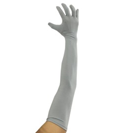 Seeksmile Classic Adult Size 22" Length Spandex Gloves Past Elbow Cosplay Costume Glove (Free Size, Gray)