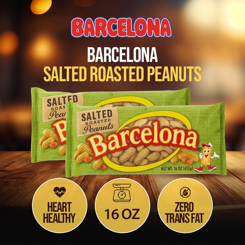 Barcelona Nut Inshell Peanuts Salted & Dry Roasted Bags |
