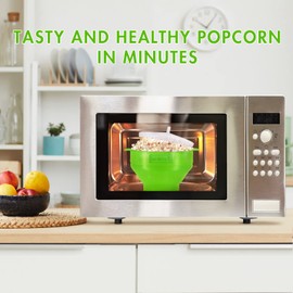 The Original Korcci Microwaveable Silicone Popcorn Popper, BPA Free Microwave Popcorn Popper, Collapsible Microwave Popcorn Maker Bowl, Dishwasher Safe - Green