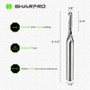 SHARPRO 1/4 Inch Shank Single Flute (O Flute) Cutter Carbide
