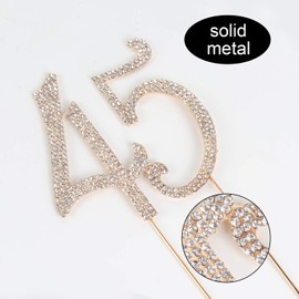 LINGPAR - Decoración para tarta (cristales brillantes), color dorado, Dorado