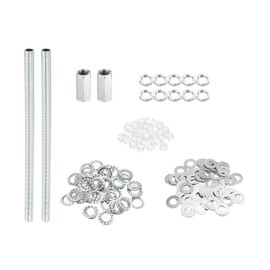PATIKIL M10 Thread 7.87 Inch Lamp Cable Kit with Lock Nuts Washers Fasteners Assortment Hardware for Chandelier Ceiling Light DIY Galvanised