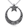 POPLYKE Moon Star Muslim Islamic Religious Pendant Necklace for Men