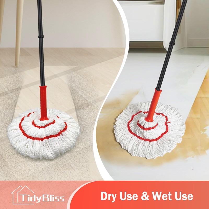 TidyBliss Self Wringing Twist Mop for Floor Cleaning, 57.5 inches