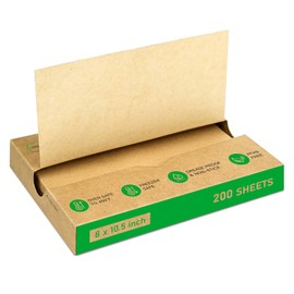 EcoDispose Precut POP UP Deli Paper Sheet Pack of 200, Interfolded Heavy Paper for Food Wrap and Serving (8" x 10-1/2", Kraft）