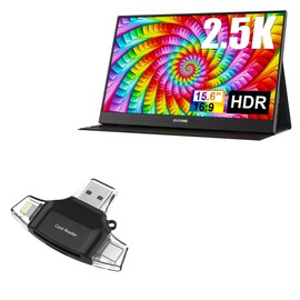 BoxWave Smart Gadget Compatible with FitTONE 2.5k Portable Monitor (15.6 in) - AllReader SD Card Reader, microSD Card Reader SD Compact USB - Jet Black