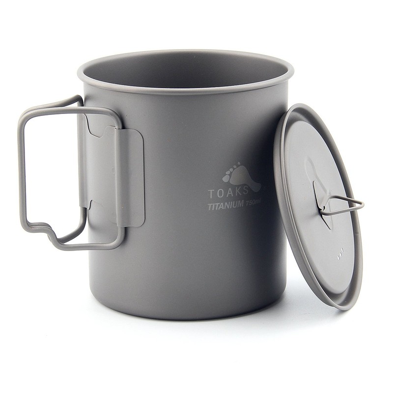 TOAKS Outdoor Camping Titanium Cup and Titanium Pot (A 750