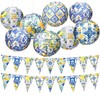 Capri Lemon Paper Lanterns Mediterranean Yellow Blue Tiles Hanging Decor